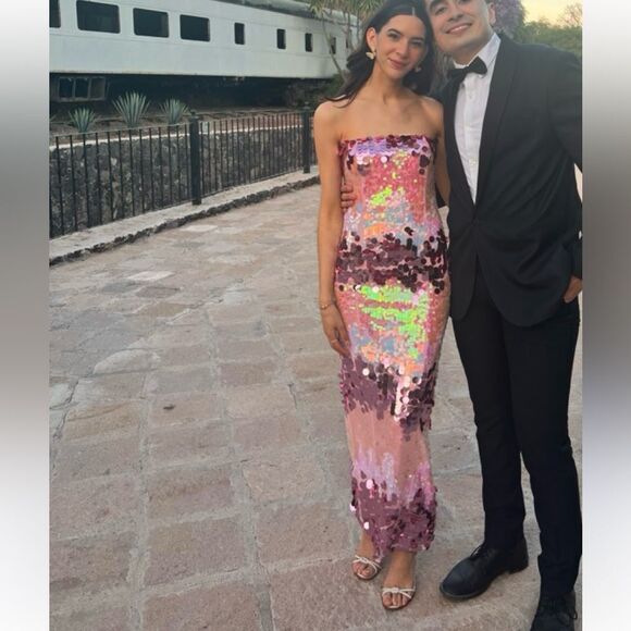 NEW Revolve Majorelle Yasmina Gown Iridescent Multi Sequins XL - Picture 2 of 9